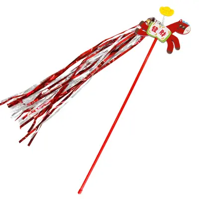 Cat Teaser Wand with Gold Ingot and Long Tassel Bell, Self-Play Cat Toy - 6