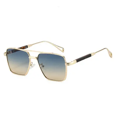 Quadratische Herrensonnenbrille aus Metall mit Doppelsteg - 6
