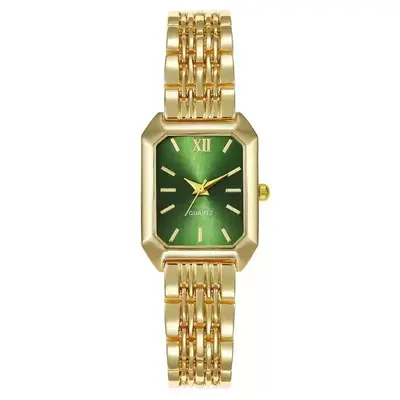 Women's square quartz watch, steel strap, minimalist design - 10