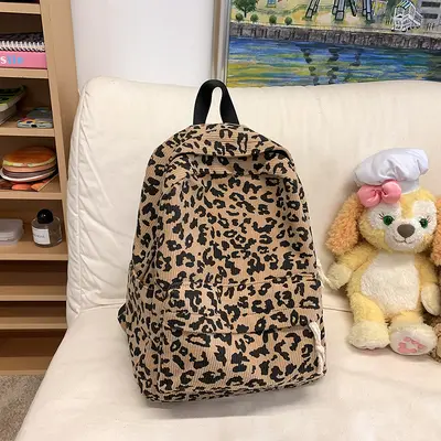 Leopard Print Backpack, Large Capacity, for College Students - 9