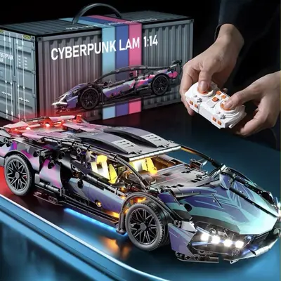 Siberpunk Yapı Taşı 911 Lamborghini Gini Spor Araba Modeli - 1