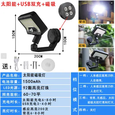 2026 Solar Magnetic Wall Light, Motion Sensor, Outdoor - 7