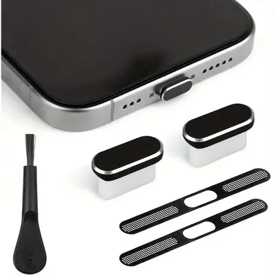 Telefon Toz Koruma Tıpası Seti USB C Toz Koruma Tıpası iPhone 15 / 16 için Toz Koruma Temizleme Seti
