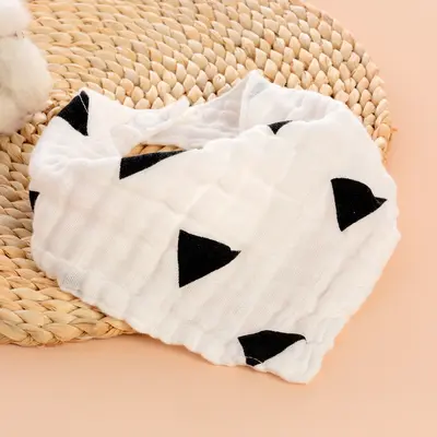 Baby triangle bib, 4-layer cotton, printed - 8