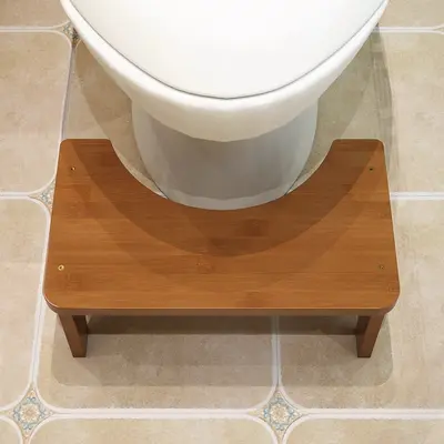 Çocuklar İçin Bambu Tuvalet Taburesi, Kaymaz Banyo Basamağı
