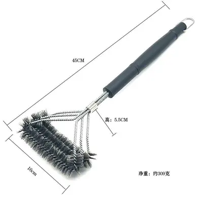 Stainless steel barbecue brush with copper wire bristles for grill cleaning - 13