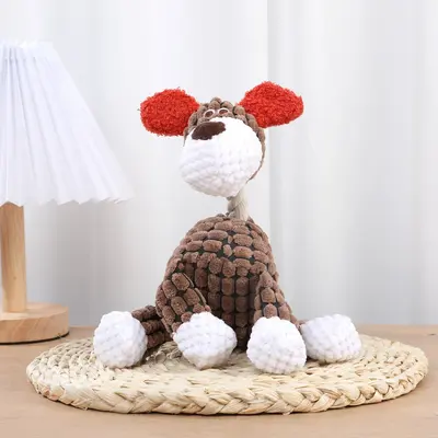 Plush Squeaky Dog Toy, Chew-Resistant Puppy Teething Toy - 10