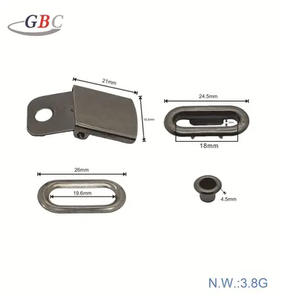 Stainless Steel Oval Eyelet 4-Piece Baseball Cap/Duck Bill Cap Adjustment Buckle Wholesale - 12