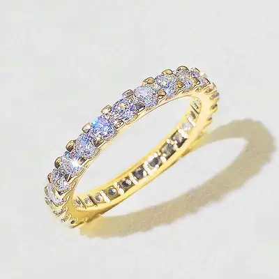 Women's Full Eternity Simulated Zircon Stacking Ring