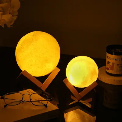 El Boyama DIY Gezegen Lambası Ay Gece Lambası Manuel Boyama Çizim Renkli Boyama El Sanatı Stüdyosu Kişisel Yapım - 2