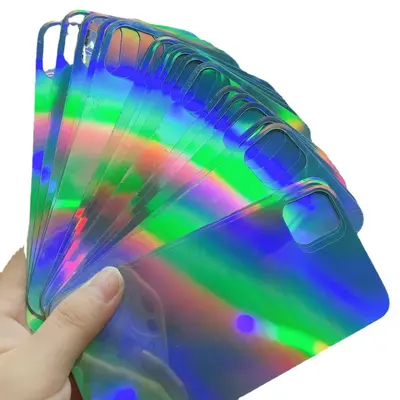 Telefon kılıfı renkli gradyan PET karton lazer film Apple iPhone 17 Pro Max arka kart 18 DUO uyumlu