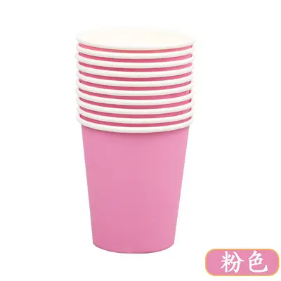 Renkli Kağıt Bardak 250 ml, Kalın, Tek Kullanımlık, Anaokulu El İşi DIY, Karışık Renk - 10