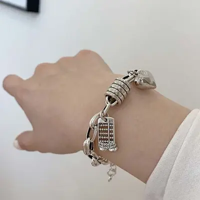 925 gümüş yıldız bilekliği, vintage stil - 11