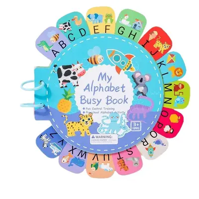 Kinder-Buchstaben-Stillbuch Denkförderung Lernspielzeug Klebebuch Spielzeug Kleinkinder Lernspielzeug Baby Reiß-Buch