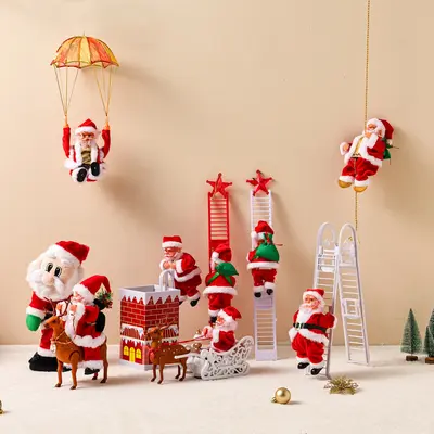 Elektrikli Tırmanan Noel Baba Oyuncak, Boncuklu