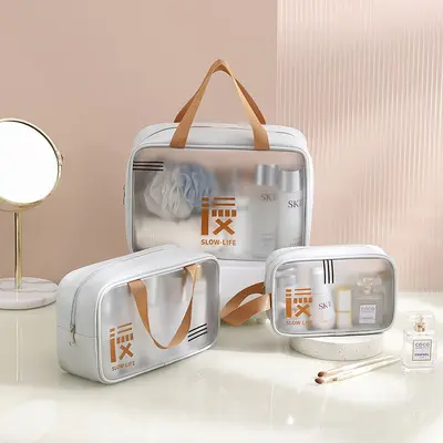 PVC-Kosmetiktasche 3-teilig, große Kapazität, wasserdicht