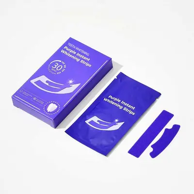 V34 Purple Teeth Whitening Strips, Small Box - 10