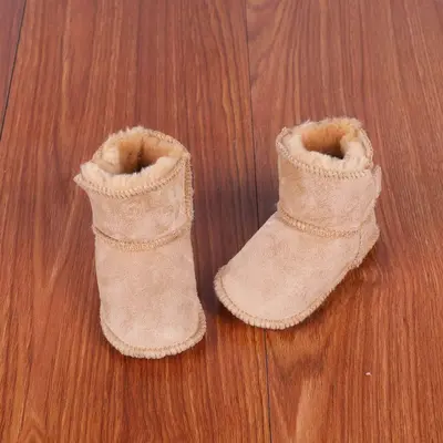 Babyschuhe mit Fellfutter Winter weiche Sohle rutschfest Kinderschuhe - 10