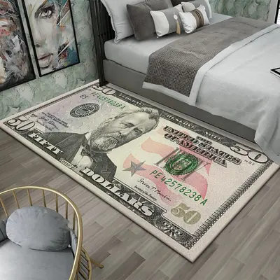 Длинный ковёр для спальни в стиле Dollar, легкий в уходе и износостойкий - 11