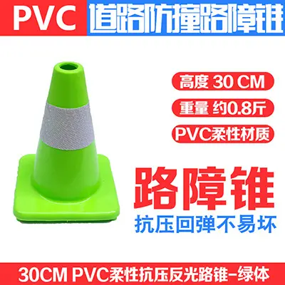 Red PVC Road Cone 70 cm, Reflective Warning Cone - 10