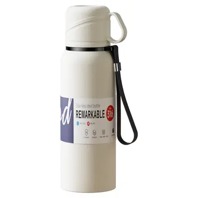 Haodi Isolierbecher mit großem Fassungsvermögen und Doppeldeckel, Edelstahl-Sporttrinkflasche mit Teefilter für Herren und Damen, tragbare Outdoor-Teebrühbecher. - 6