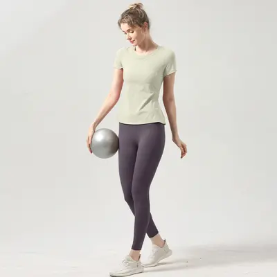 Yoga seti kadın kısa kollu fitness üstü profesyonel antrenman - 8