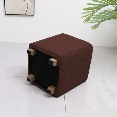 Grenzüberschreitender elastischer wasserdichter Waffelmais-Quadrat-Hocker-Bezug Staubschutz Haus Sofa All-Inclusive niedriger Hocker-Überzug - 5