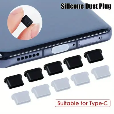 7'si 1 arada toz geçirmez set Tip-C veri portu USB toz geçirmez fiş cep telefonu şarj portu silikon toz geçirmez fiş fırça ile