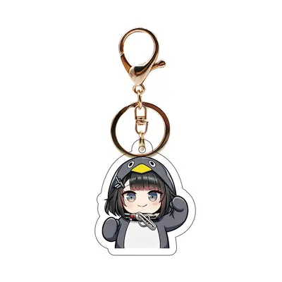 Gugu Gaga little penguin acrylic keychain with face-changing emoji design - 8
