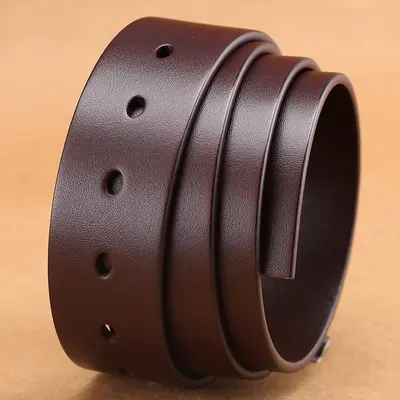 3.5 top layer pure cowhide men's belt without interlayer genuine leather belt without buckle wood pulp leather retro automatic buckle belt - 9
