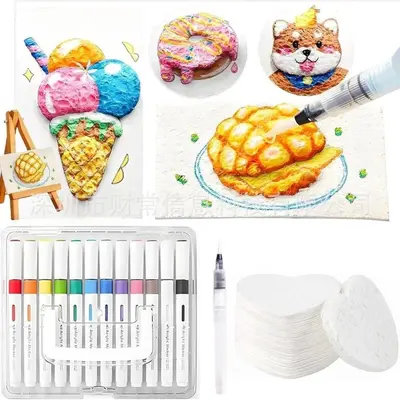 Sihirli Kabarık Boya Seti, DIY Kabarık Boya Kağıdı ve Fırça - 9