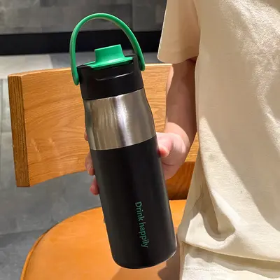 316 Stainless Steel Insulated Cup, Large Capacity, Portable Handle Travel Mug - 8