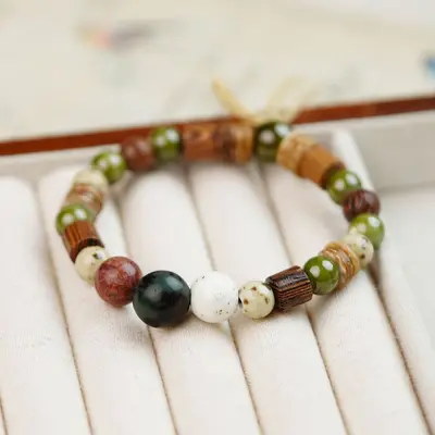 Jingdezhen Ceramic Bead Buddha-Style Bracelet, Versatile