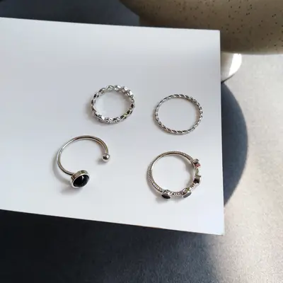 Schmetterlings-Ringset 4-teilig Damen - 12