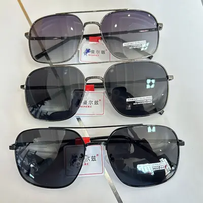 Yeni yüksek çözünürlüklü polarize güneş gözlüğü, modaya uygun kare çerçeve, kişiselleştirilmiş çift kirişli güneş gözlüğü, gündelik sürüş, klasik retro kurbağa gözlük