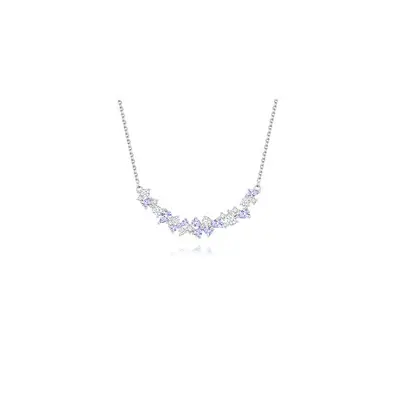 Glyzinienblueten Halskette Damen Zirkonia minimalistisch - 6