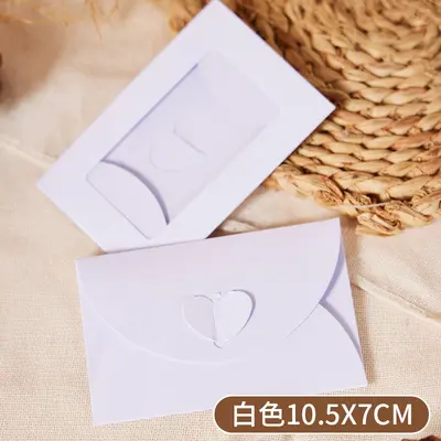 Kraft Paper Heart Envelope, Retro European Style Double Love Letter Envelope - 10