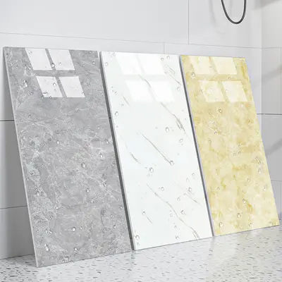 Marble Look Self-Adhesive Wall Sticker, Waterproof and Oil-Proof