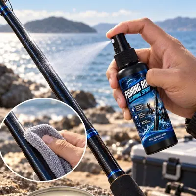 Fishing Rod Cleaning Spray with Odor Remover, Care Polish Paste Set