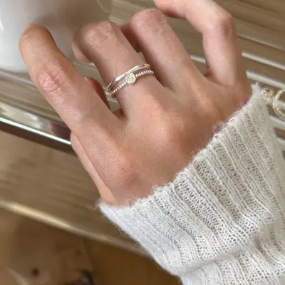 Damen-925er Silber koreanischer verstellbarer Ring, Nischendesign - 11
