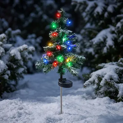 Güneş Enerjili Noel Ağacı Işığı, Su Geçirmez Açık Hava Bahçe Lambası