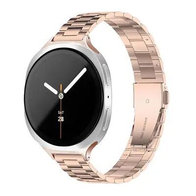 Metal Watch Band for Samsung Galaxy Watch 9 and Watch 8, Slim Three-Bead Stainless Steel - 8