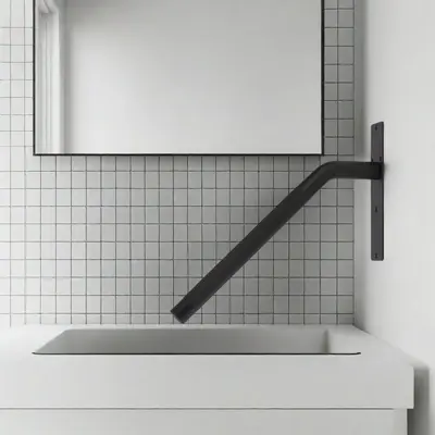 Wall-Mounted Bathroom Grab Bar with Toilet Support Rail for Elderly