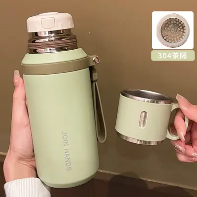 316 Paslanmaz Çelik Termos Bardak, 500 ml, Çay Süzgeçli Okul Bardağı - 8
