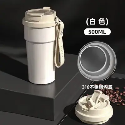 Einfache doppelwandige Kaffee-Thermoskanne 316 Edelstahl Kaffeebecher hochwertig tragbar Geschenk Wassertasse mit individueller Logo-Anpassung - 10