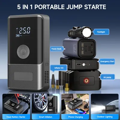 12V Car Jump Starter with Built-in Air Compressor - 3