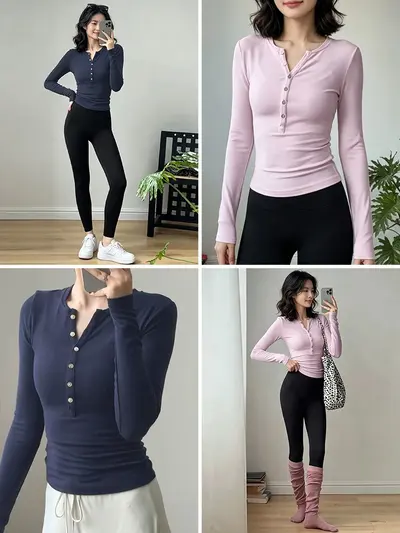 Damen-Yogaset mit langen Ärmeln, dünnes Herbstmodell, Pilates-Kleidung