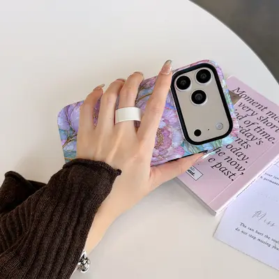 iPhone 17 Pro Max kılıfı, renkli pencere, muşamba desen, 2 in 1