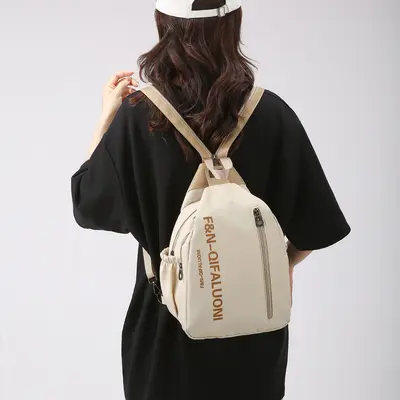 Multifunctional Women's Canvas Backpack, Multi-Compartment, Large Capacity - 5