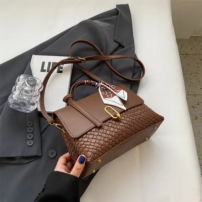 Women's Autumn Plaid Small Square Shoulder Bag - 7